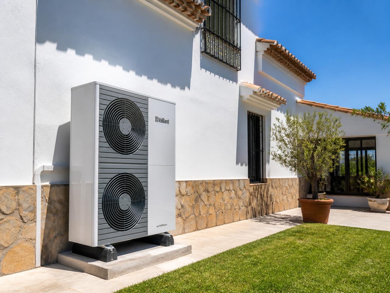 Air source heat pump installed at a Spanish villa